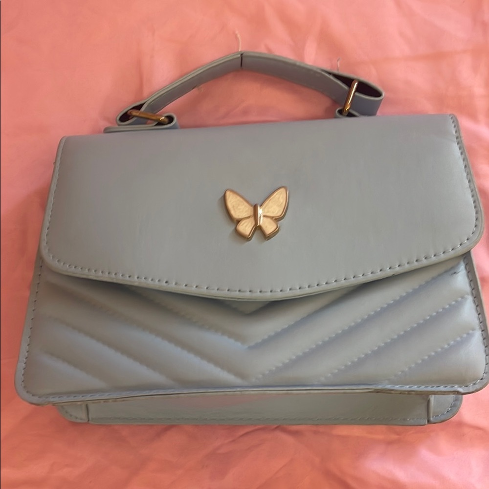 Blue Butterfly Hand Bag